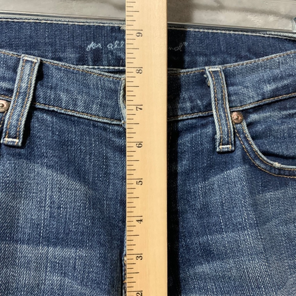 7 For All Mankind Dojo Women's Cropped Capri Jeans Size 27 Distressed Stretch - Picture 14 of 15
